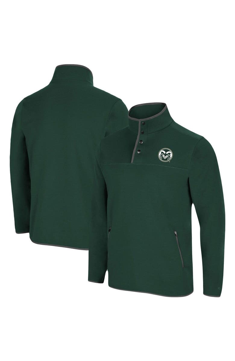 COLOSSEUM Men's Colosseum Green Colorado State Rams Rebound Snap Pullover Jacket, Main, color, 