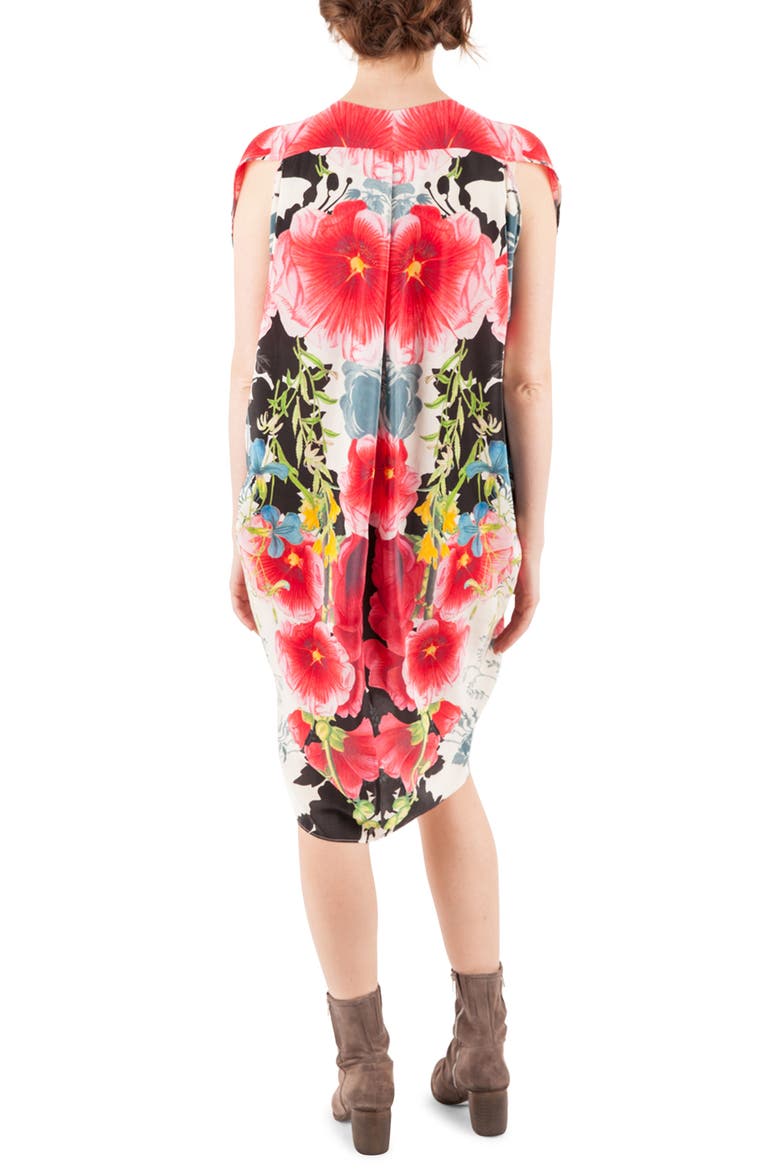 Silk Maternity/Nursing Dress, Alternate, color, PINK HIBISCUS PRINT