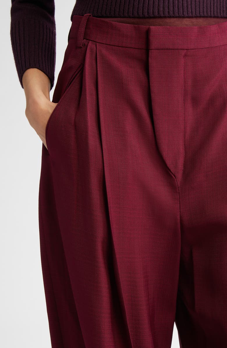 Victoria Beckham Pleated Wide Leg Trousers, Alternate, color, 
