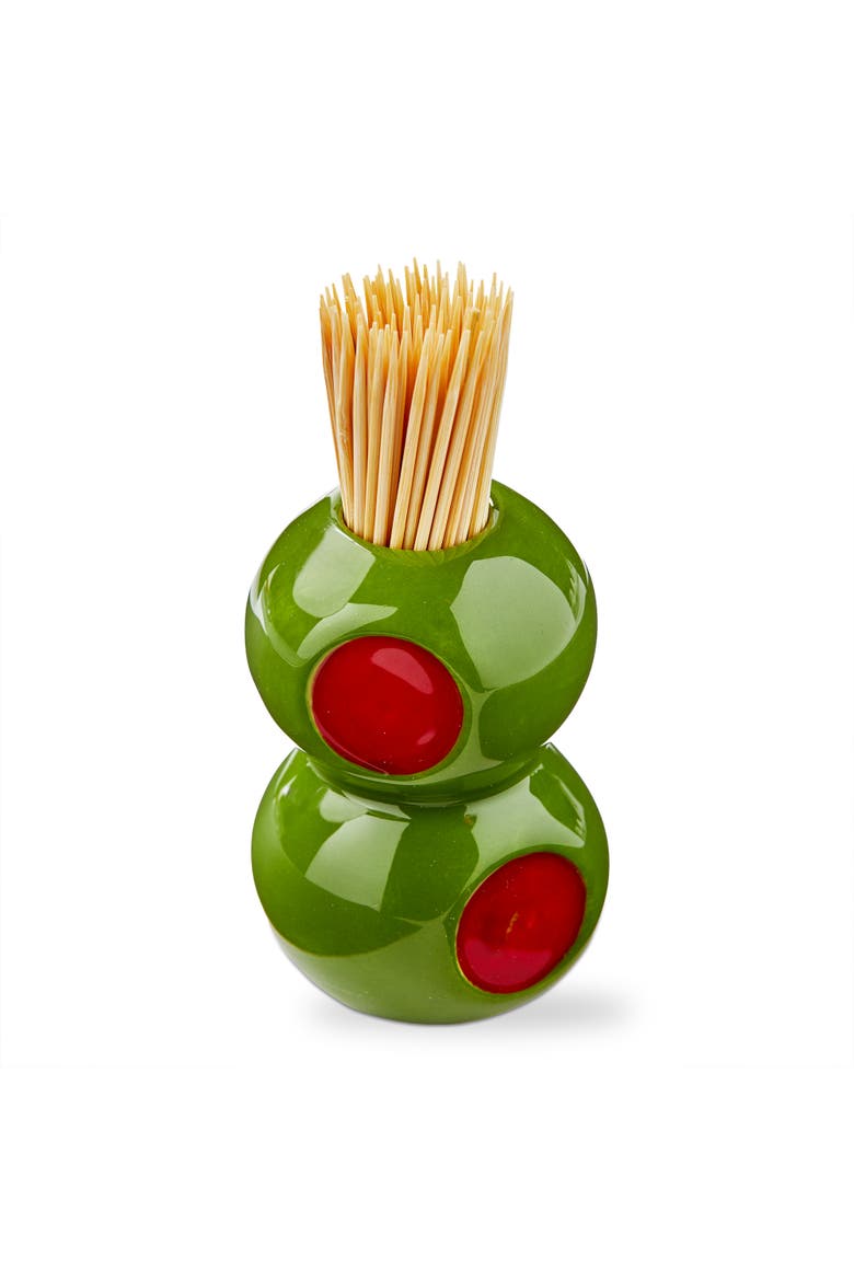 Olive Toothpick Holder, Main, color, Green