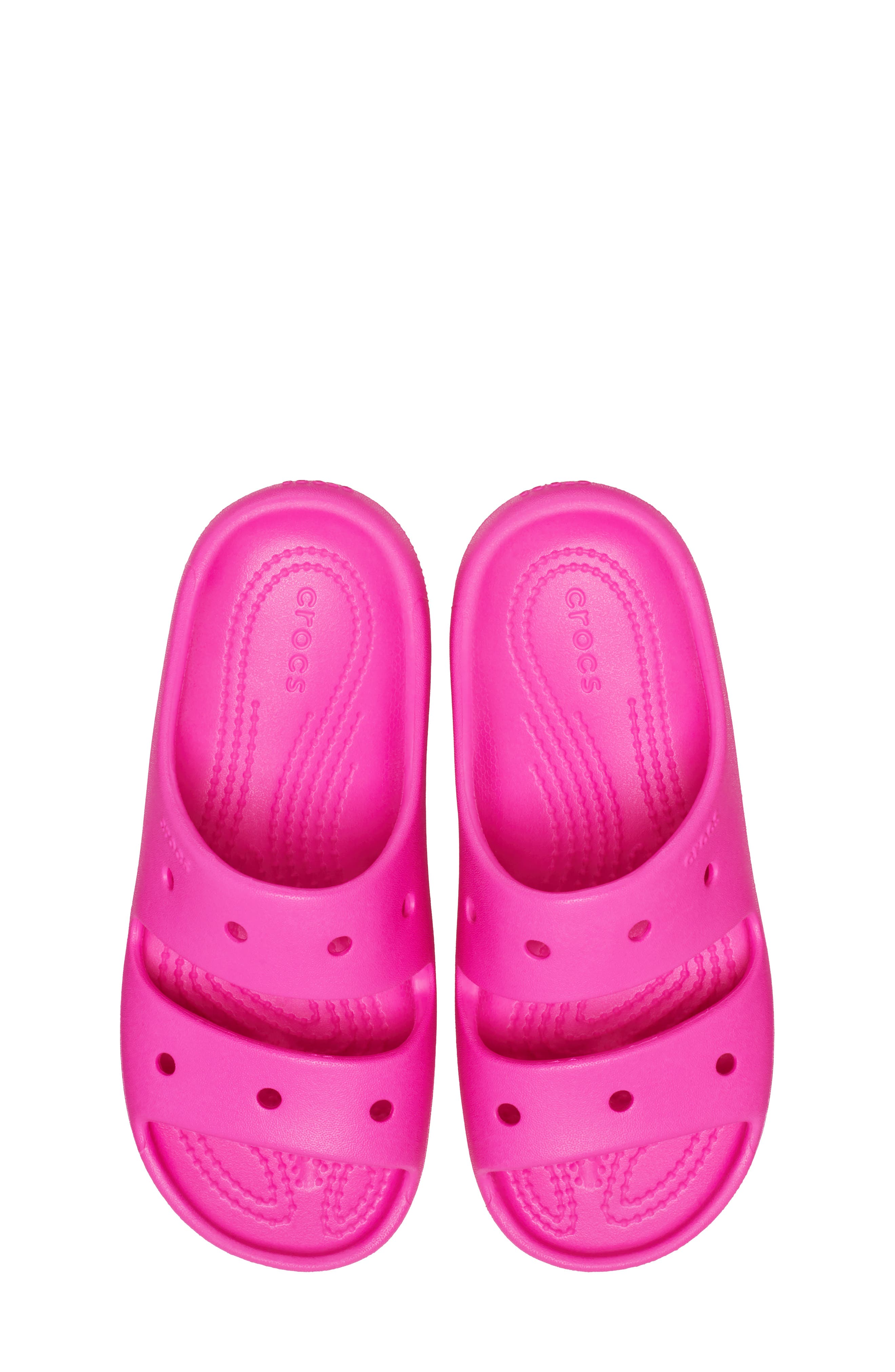 CROCS Kids' Double Strap Slide Sandal, Alternate, color, Juice