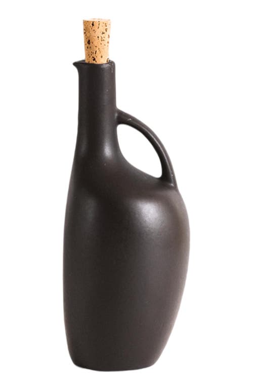 Gharyan Stoneware Olive Oil Bottle Canard in Black  product