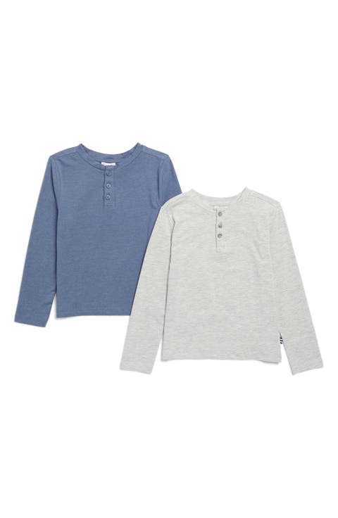 Kids' Assorted 2-Pack Long Sleeve Henley T-Shirts