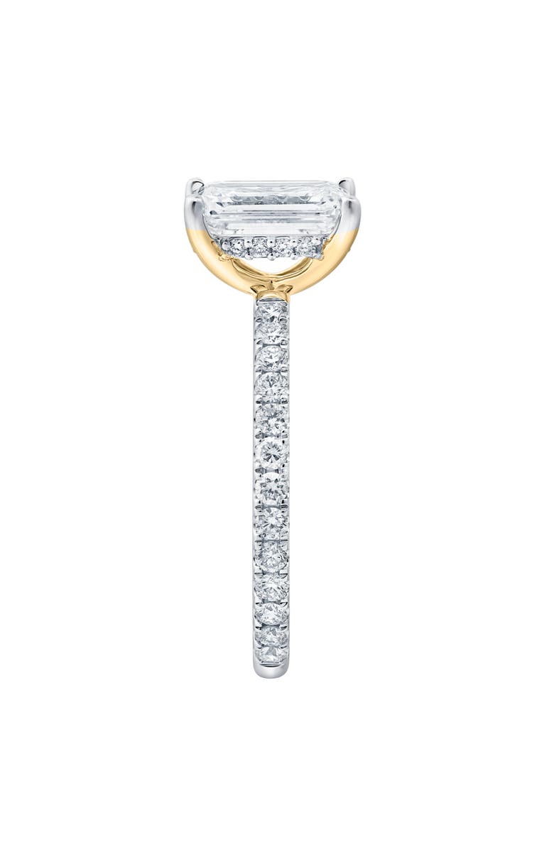 LuvMyJewelry Fiora 14K Yellow Gold Emerald Cut Lab Grown Diamond Hidden Halo Engagement Ring - 1.65 ctw, Alternate, color, 14K Yellow Gold
