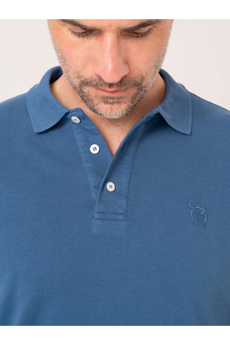 Piqué Cotton Short Sleeve Polo Shirt, Alternate, color, Dark Blue
