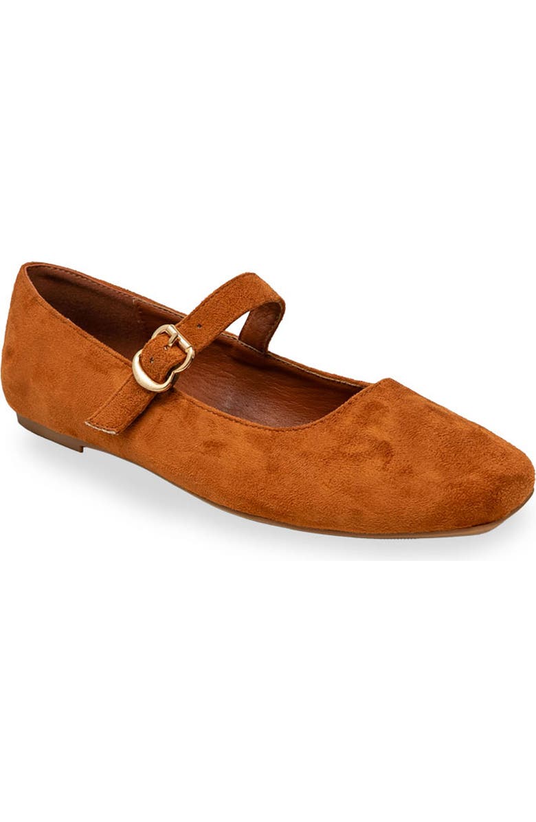 CHASE AND CHLOE <p> Mary Jane Flat (Women)</p>, Main, color, Tan Suede