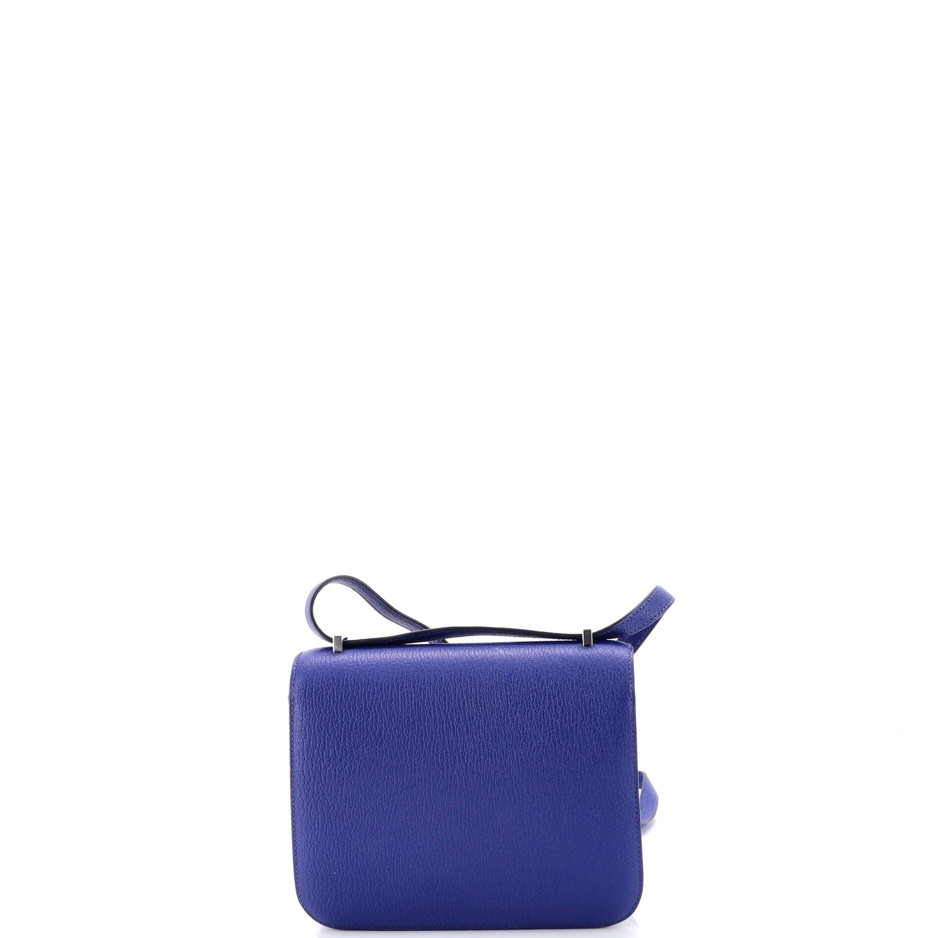 Pre-Owned Hermes Constance Bag Chevre Mysore 18, Alternate, color, Bleu Electrique