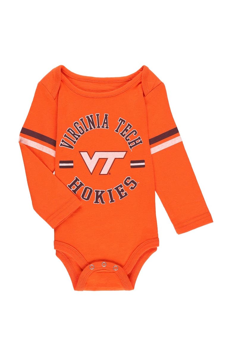 COLOSSEUM Infant Colosseum Maroon/Orange Virginia Tech Hokies Advertisement Two-Pack Long Sleeve Bodysuit Set, Alternate, color, 