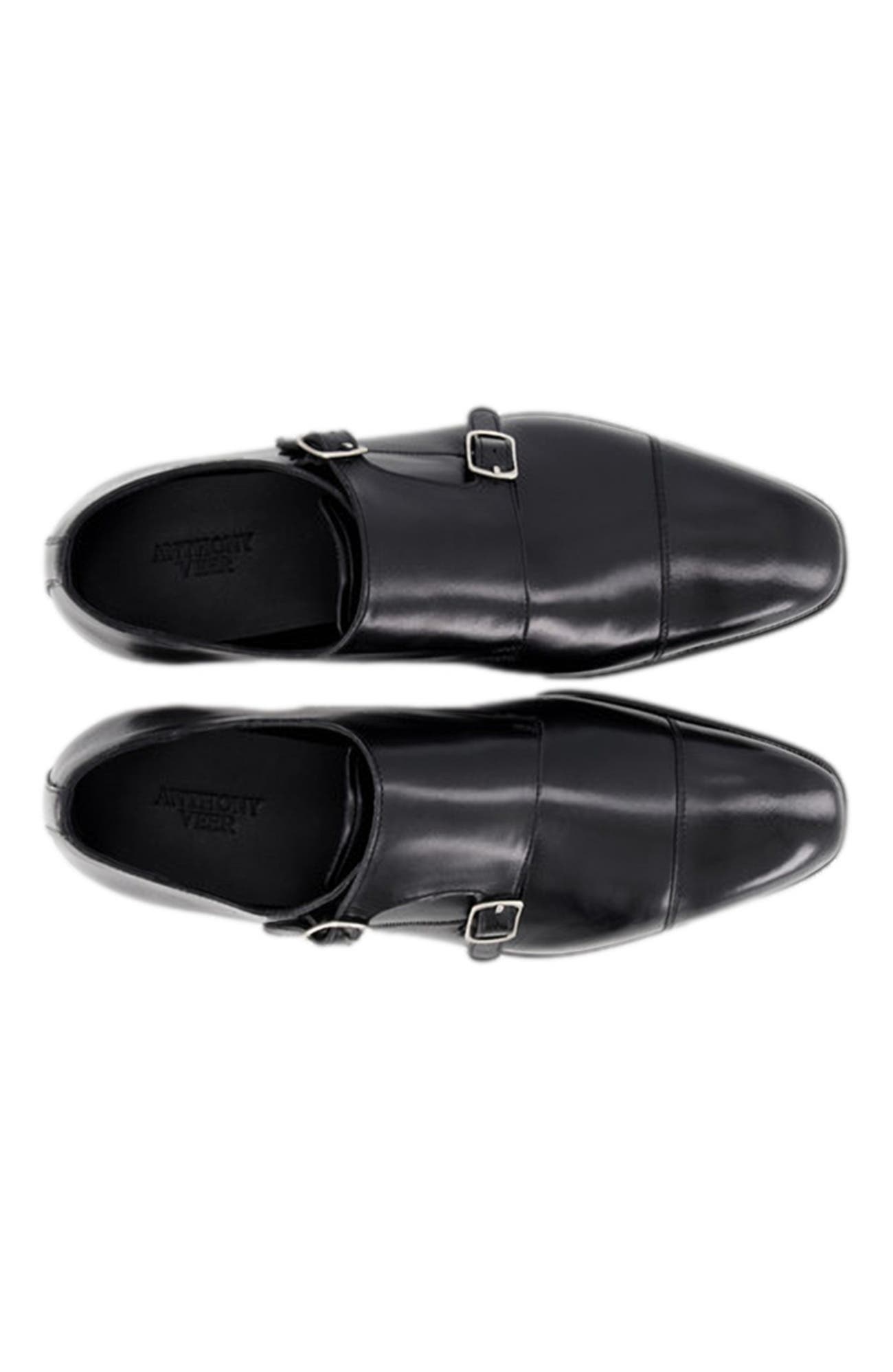 Anthony Veer Bexley Double Monk, Alternate, color, Obsidian Black Leather