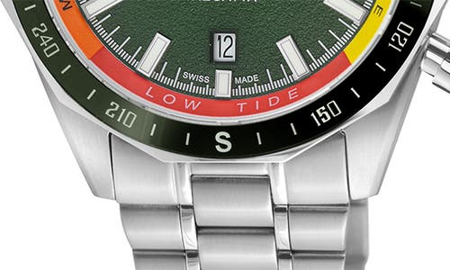 Gv2 Regatta Stainless Steel Swiss Quartz Bracelet Watch, 42mm In Green/stainless Steel