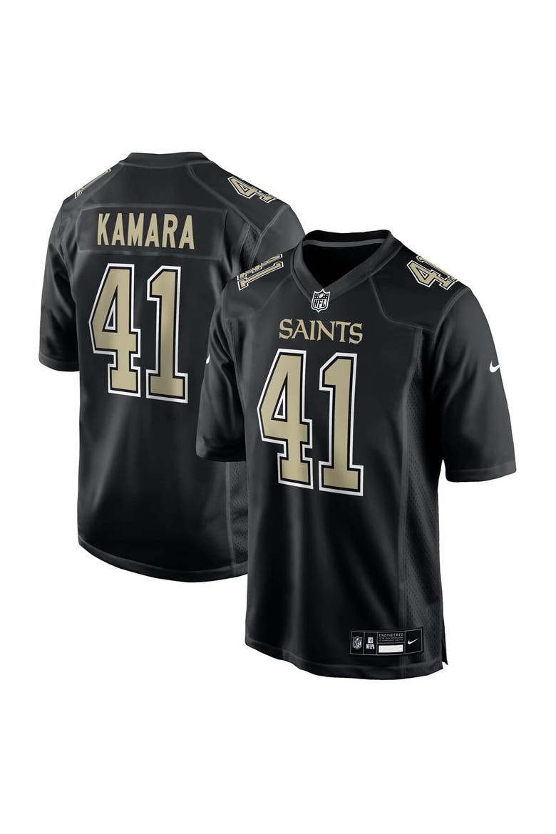 Men's Nike Alvin Kamara Carbon Black New Orleans Saints Fashion Game Jersey, Alternate, color, Black