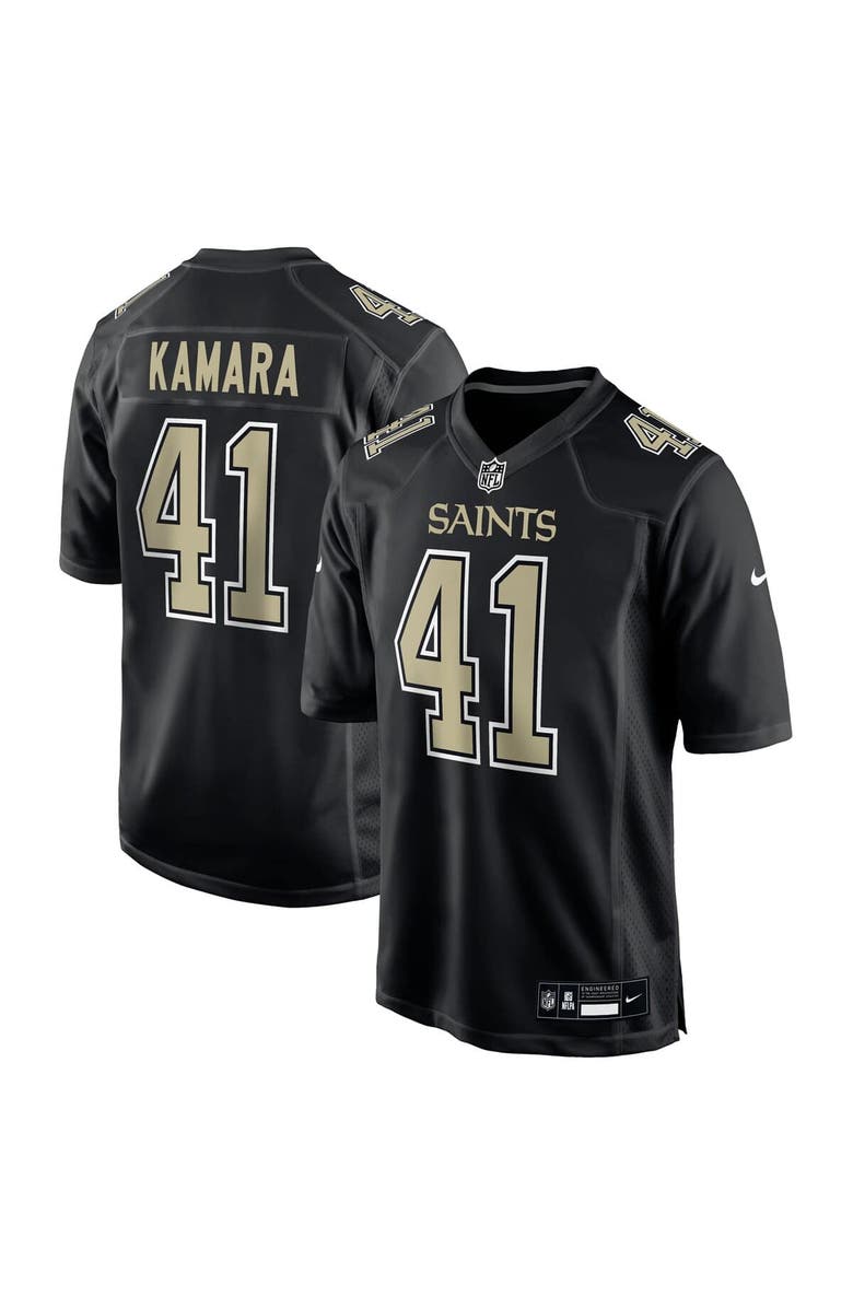 Nike Men's Nike Alvin Kamara Carbon Black New Orleans Saints Fashion Game Jersey, Alternate, color, Black