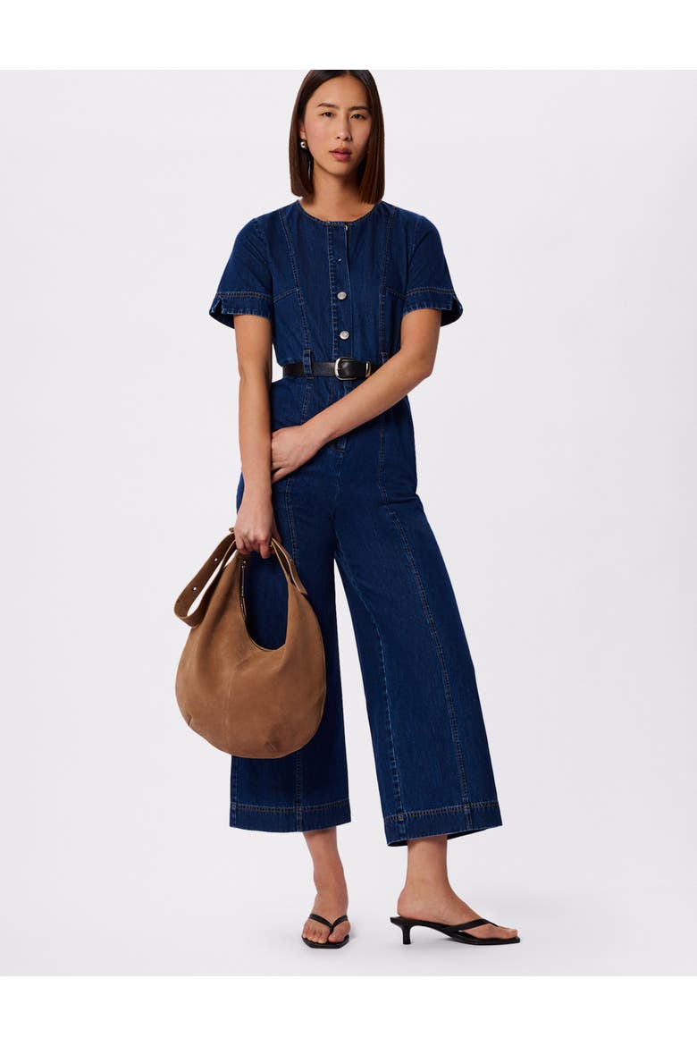 Button Down Jumpsuit, Main, color, Denim
