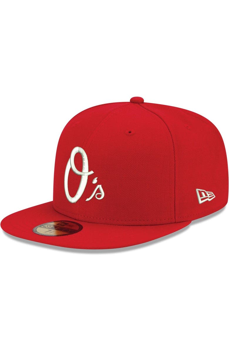 New Era Men's New Era Red Baltimore Orioles White Logo 59FIFTY Fitted Hat, Main, color, Red