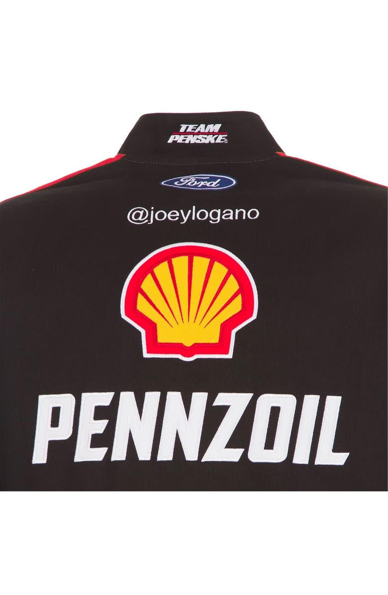JH DESIGN Men's JH Design Black/Yellow Joey Logano Shell Pennzoil Twill Driver Uniform Full-Snap Jacket, Alternate, color, 