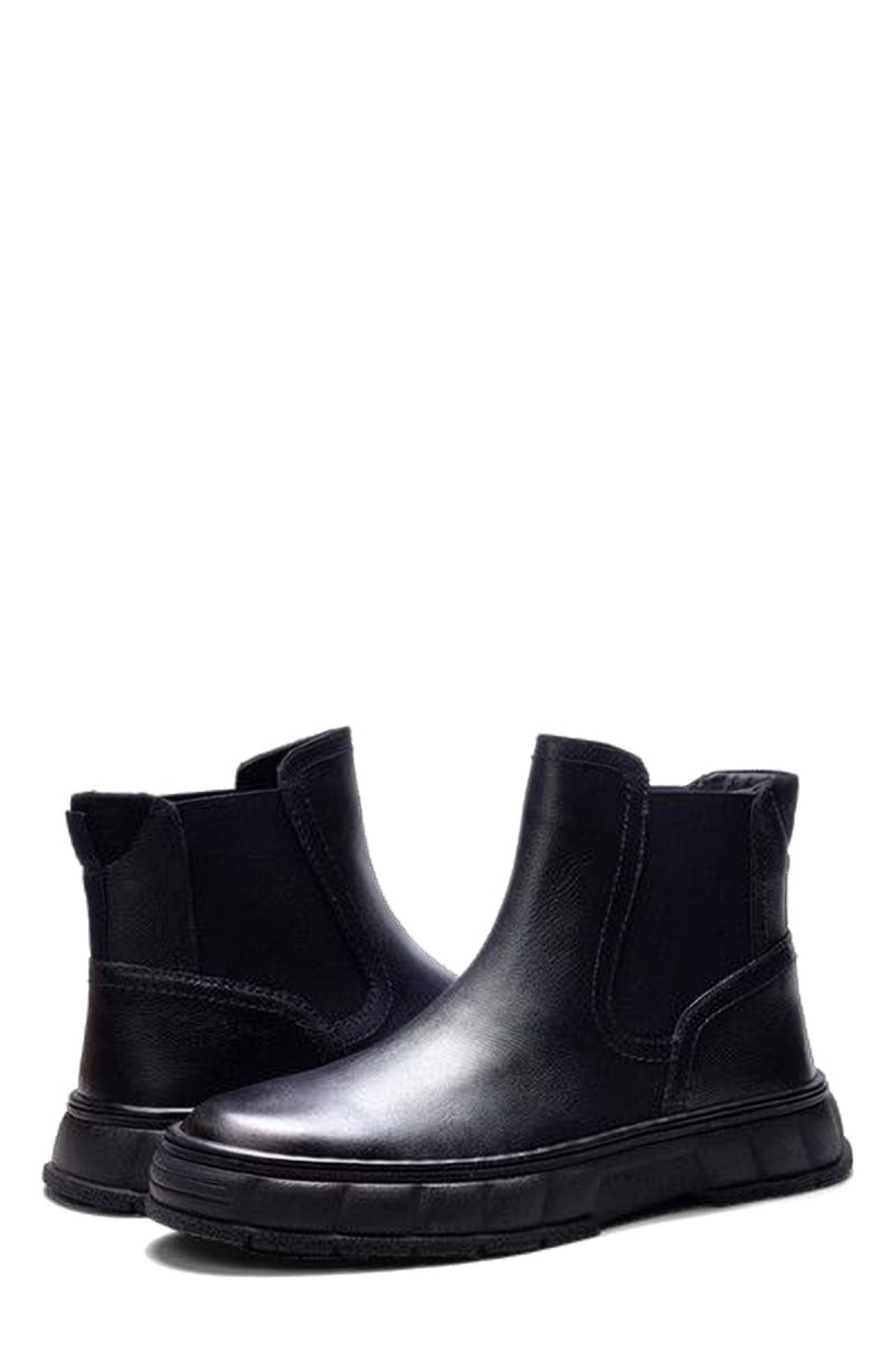Axis Chelsea Boot, Alternate, color, Navy Leather