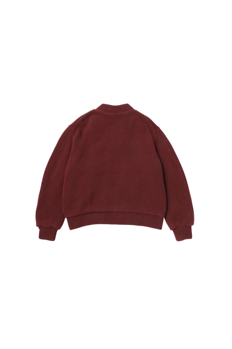 Handstitch Knitted Bomber Jacket, Alternate, color, Madame Red