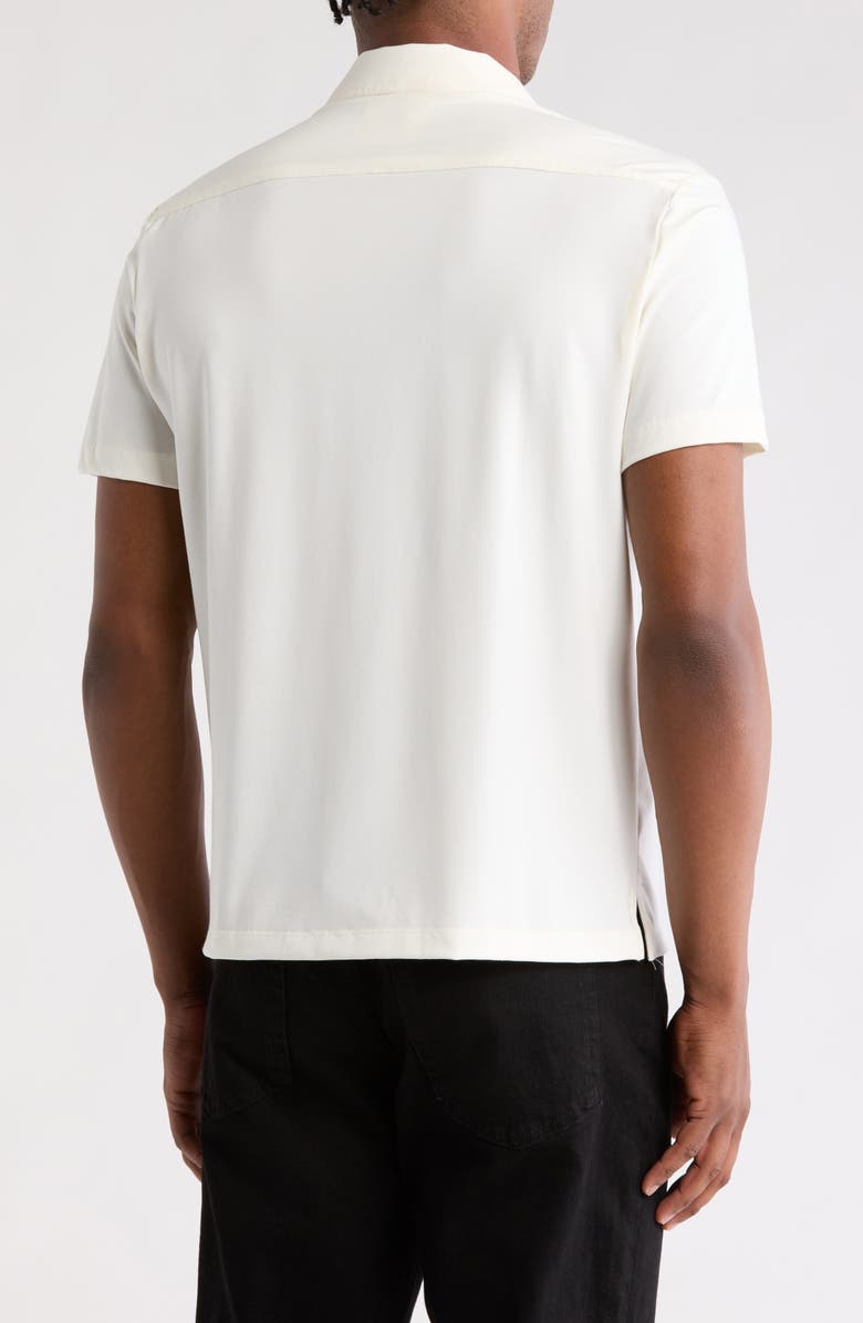 DENIM AND FLOWER Knit Camp Shirt, Alternate, color, Off White