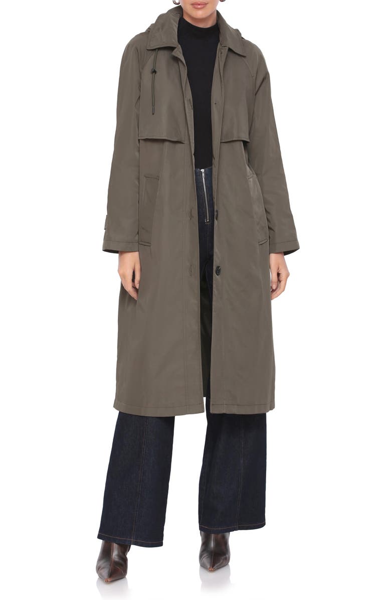 Avec Les Filles Hooded Water Resistant Trench Coat, Main, color, 