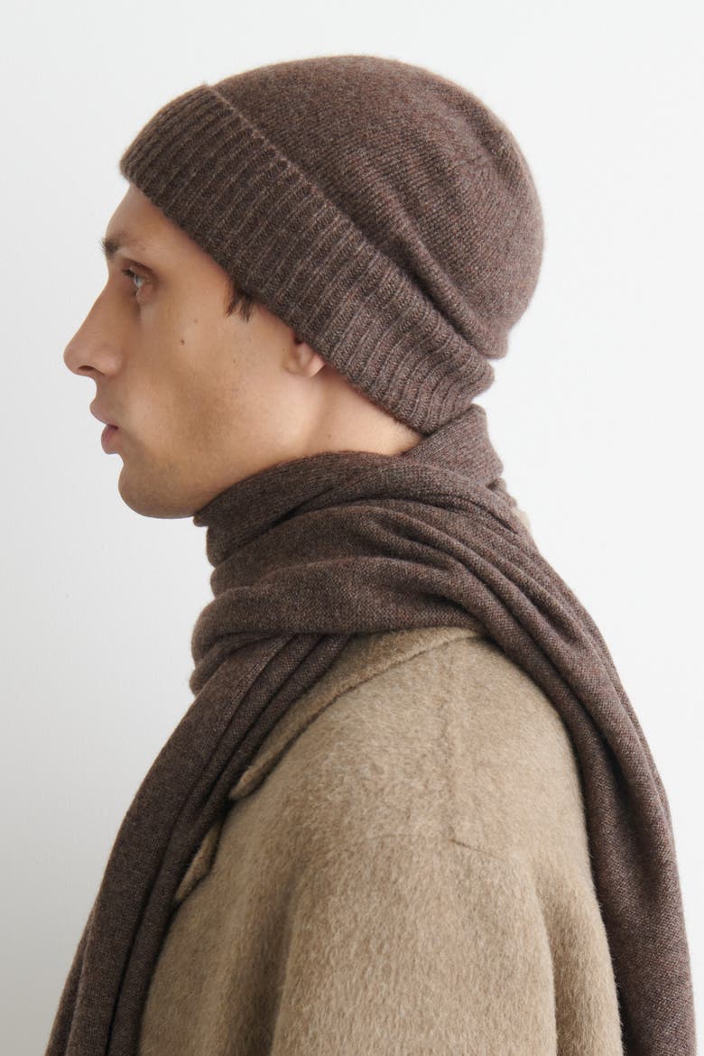 Pure Cashmere Beanie, Alternate, color, MOCHA MÉLANGE