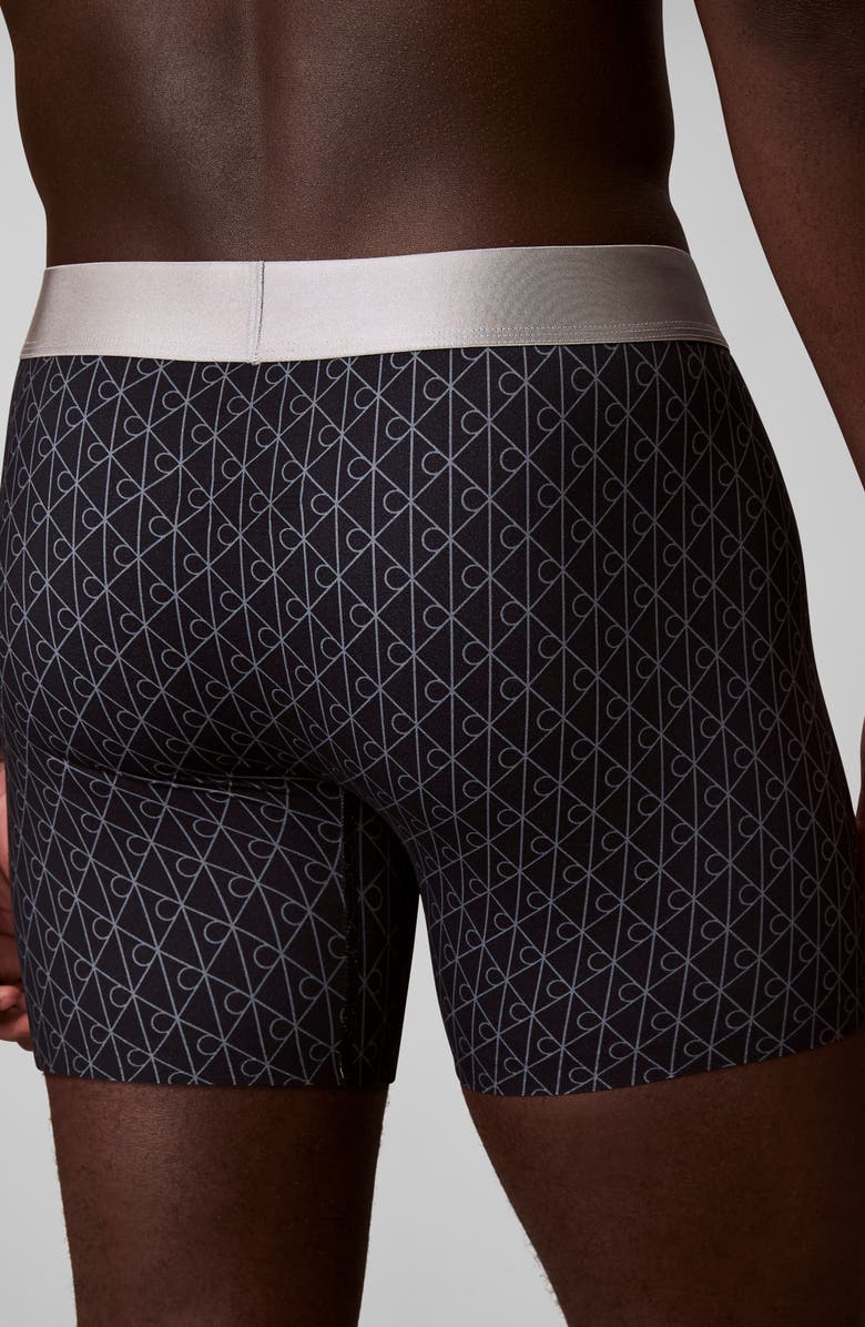 Calvin Klein Brushed Microfiber Jersey Boxer Briefs, Alternate, color, Black/ Ashford Gray