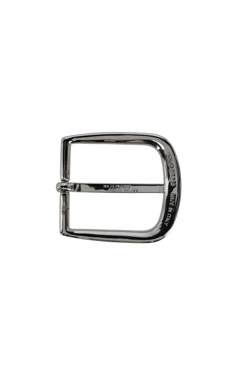 Trafalgar 35mm Solid Brass Italian Classic Rounded Harness Belt Buckle, Alternate, color, Shiny Nickel