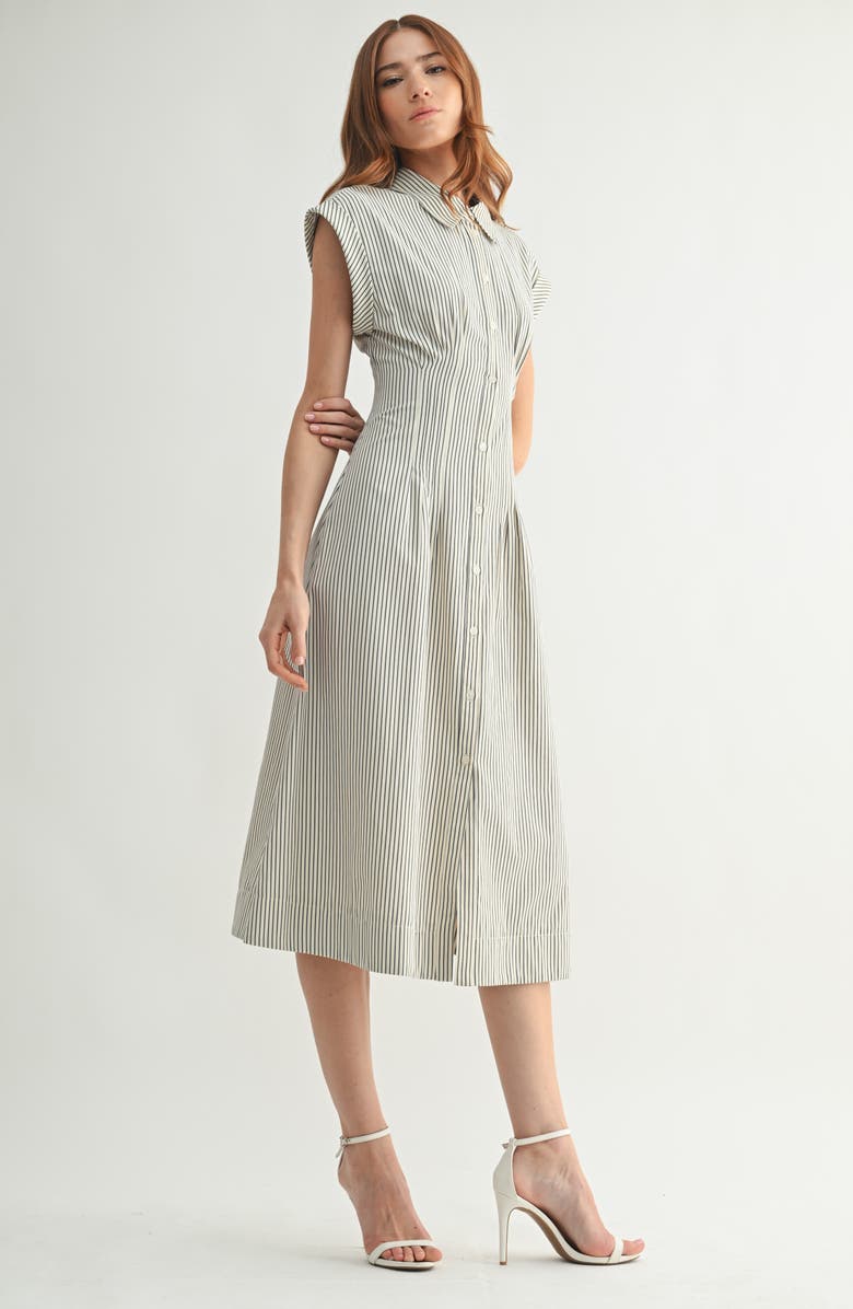 Mila Mae Pleated Midi Shirtdress, Alternate, color, 