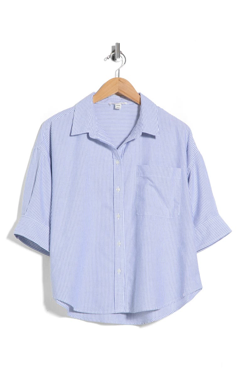 The Collegitate Short Sleeve Button-Up Shirt, Alternate, color, LAKE AZUL