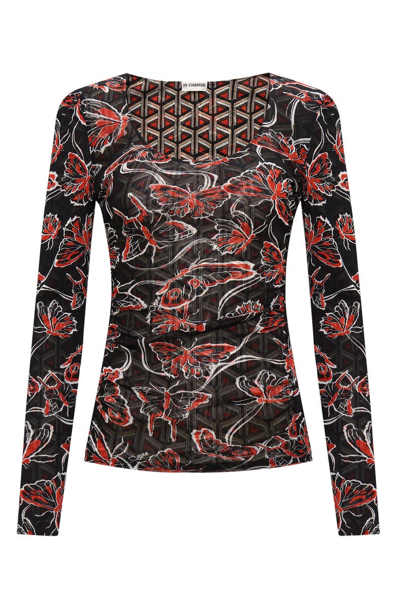 DVF Ali Reversible Print Mesh Top, Alternate, color, 