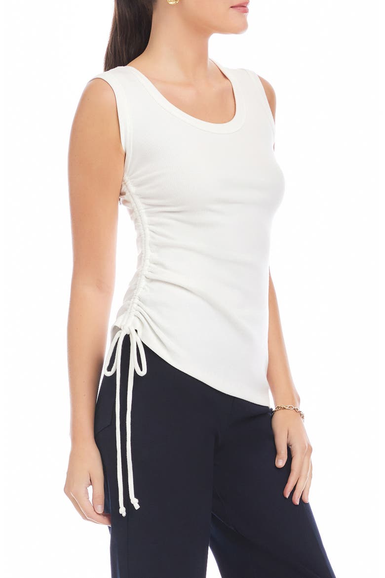 Tia Side Shirred Rib Tank, Alternate, color, OFF WHITE