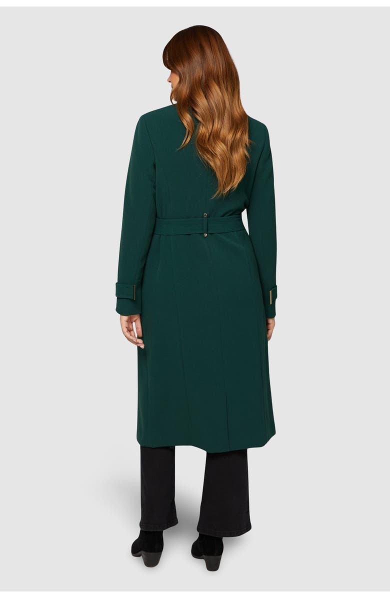 Wallis Double Crepe Wrap Belted Coat, Alternate, color, Green