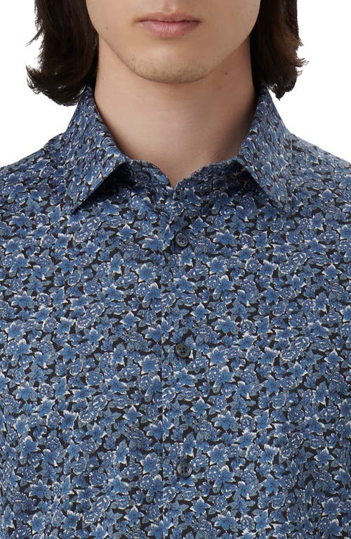 Bugatchi Miles Ooohcotton® Abstract Floral Short Sleeve Button-up Shirt