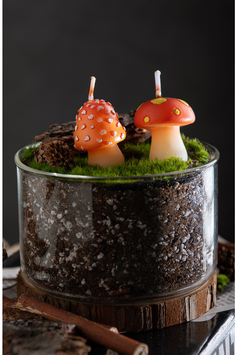 Mini Mushroom Candle Set, Alternate, color, Red With White Spots
