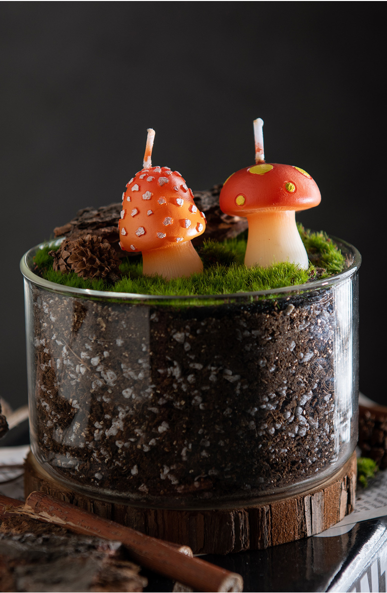 Southlake gifts Mini Mushroom Candle Set, Alternate, color, Red With White Spots