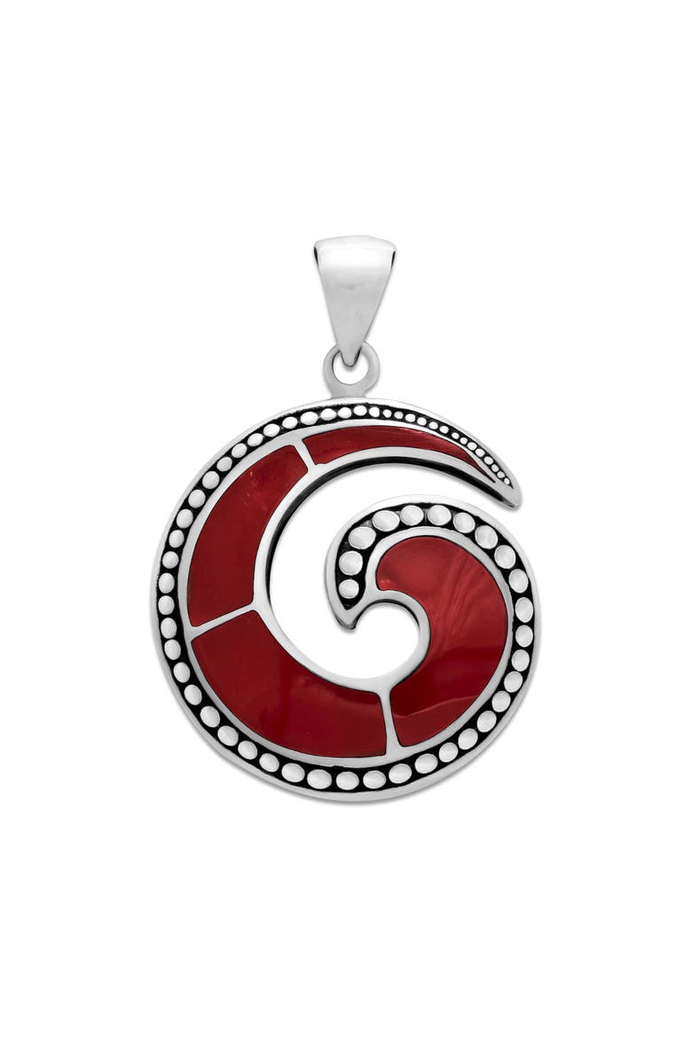 Sterling Silver Swirl Pendant, Main, color, RED