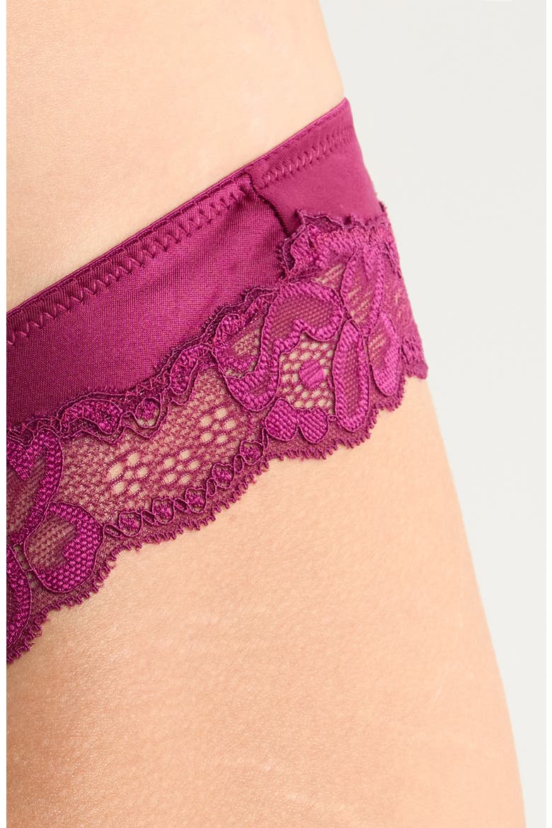 Lace & Shine Brazilian Panties, Alternate, color, MAGENTA PURPLE