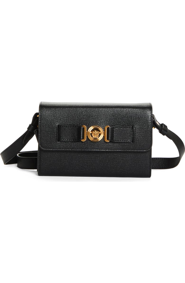 Versace Medusa Biggie Crossbody Bag, Main, color, Black-Versace Gold