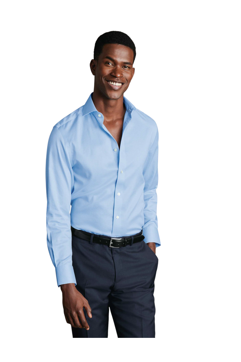 Non-Iron Puppytooth Shirt, Main, color, Sky Blue