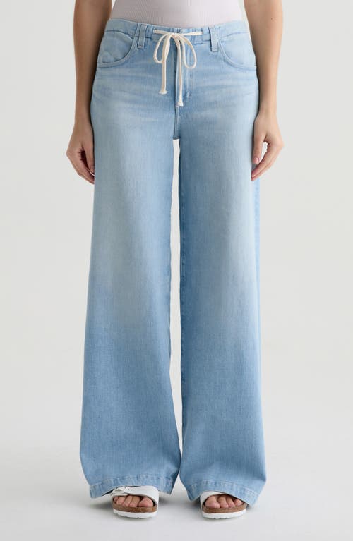 Ag Stella Cinched Low Slung Palazzo In Serendipity In Blue