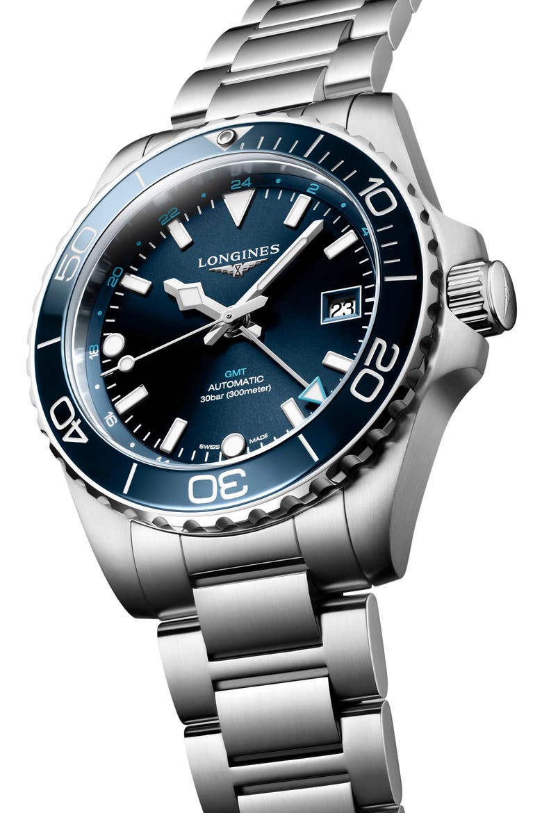 HydroConquest Automatic Bracelet Watch, 41mm, Alternate, color, BLUE