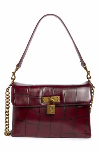 Fulham Croc Embossed Leather Shoulder Bag