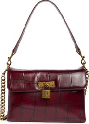 Kurt Geiger London Fulham Croc Embossed Leather Shoulder Bag