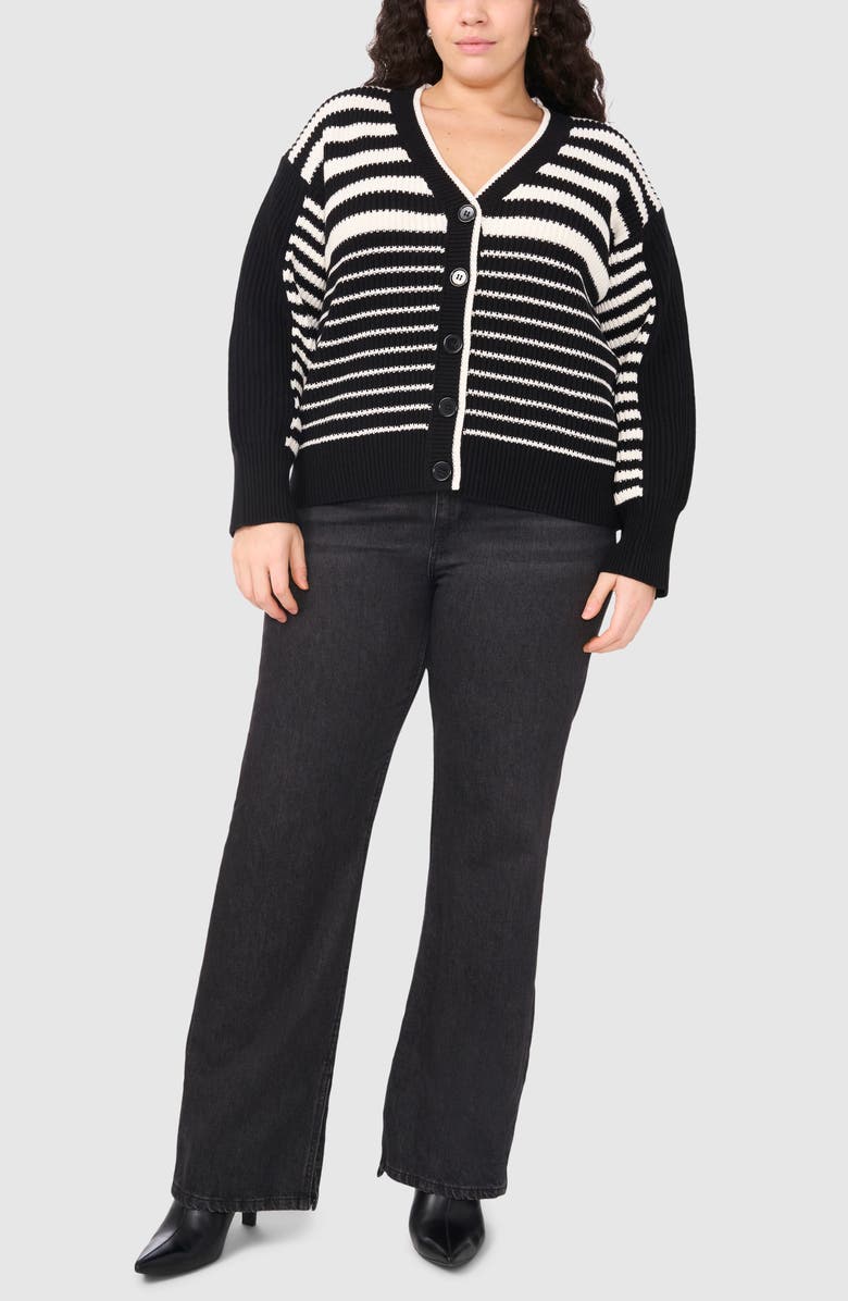 Halogen<sup>®</sup> Variegated Stripe Cotton Blend Cardigan, Alternate, color,