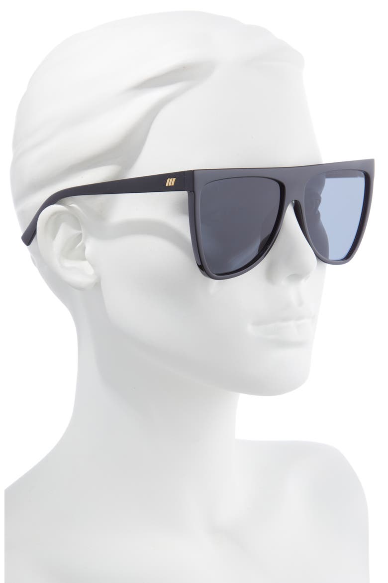 Reclaim 60mm Flat Top Sunglasses, Alternate, color, BLACK/ SMOKE MONO