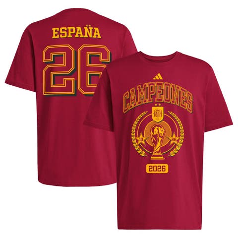 Men's adidas Red Spain National Team 2026 FIFA World Cup Champions Trophy T-Shirt