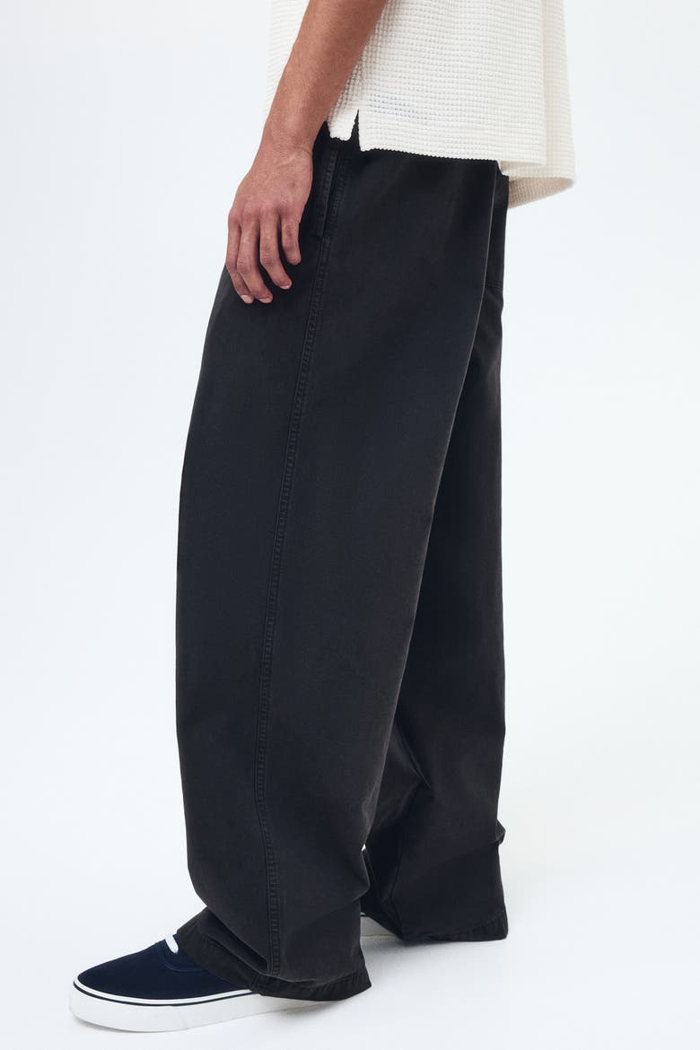 Loose-Fit Cotton Canvas Pants, Alternate, color, Black
