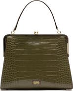 Frances Valentine Jackie Croc Embossed Leather Frame Bag