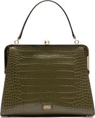 Frances Valentine Jackie Croc Embossed Leather Frame Bag