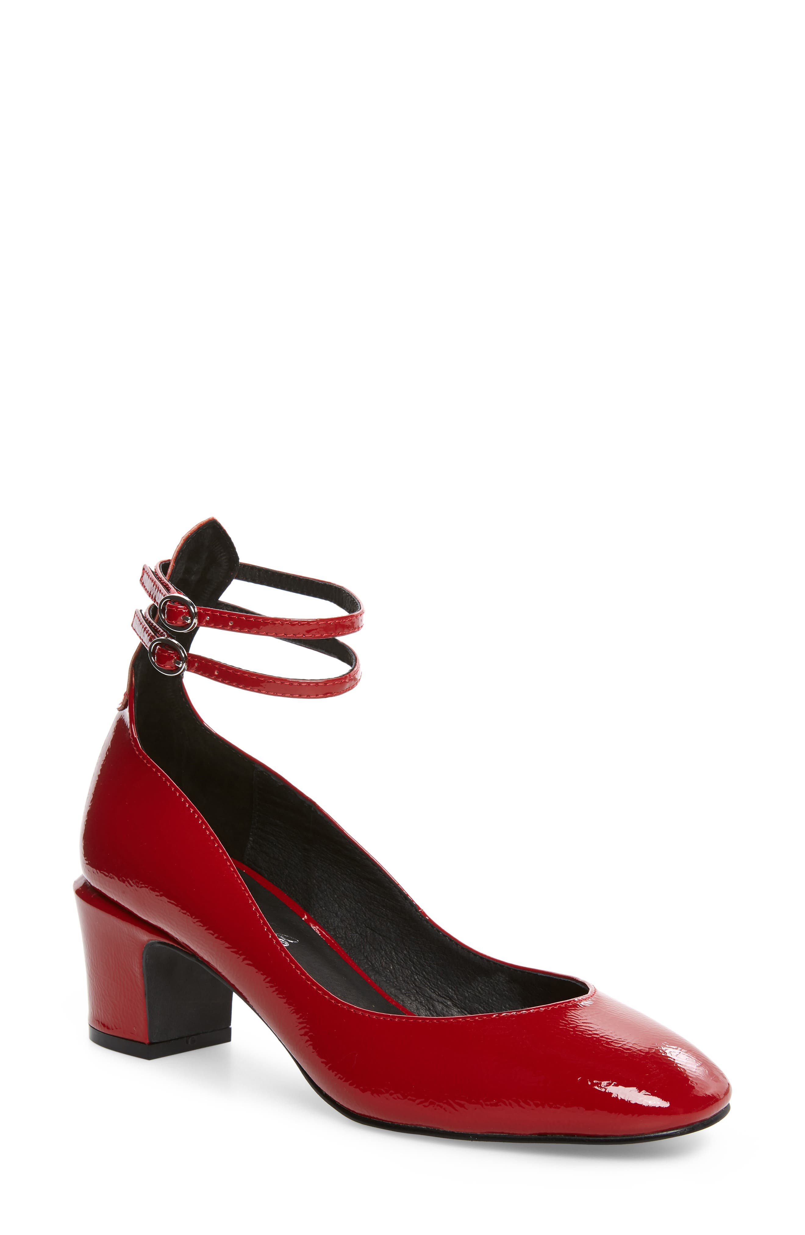 Lana Ankle Strap Pump, Main, color, RED PATENT LEATHER