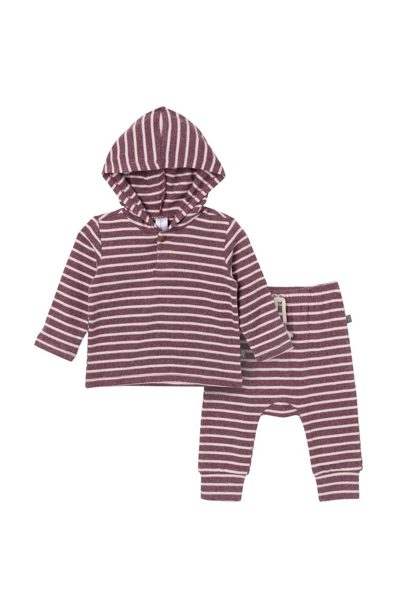 Modern Moments<sup>™</sup> by Gerber Hooded Brushed Hacci Top & Jogger Set, Main, color, Rose